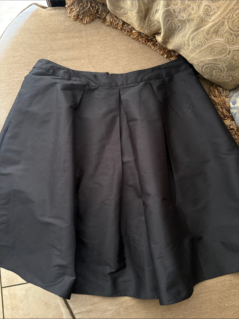 Adrianna Papell Black Pleated Circle Skirt